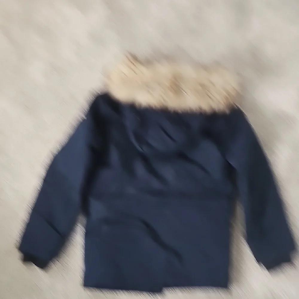 Abercrombie Kids Dark Blue Hooded Puffer Coat - Picture 6 of 7